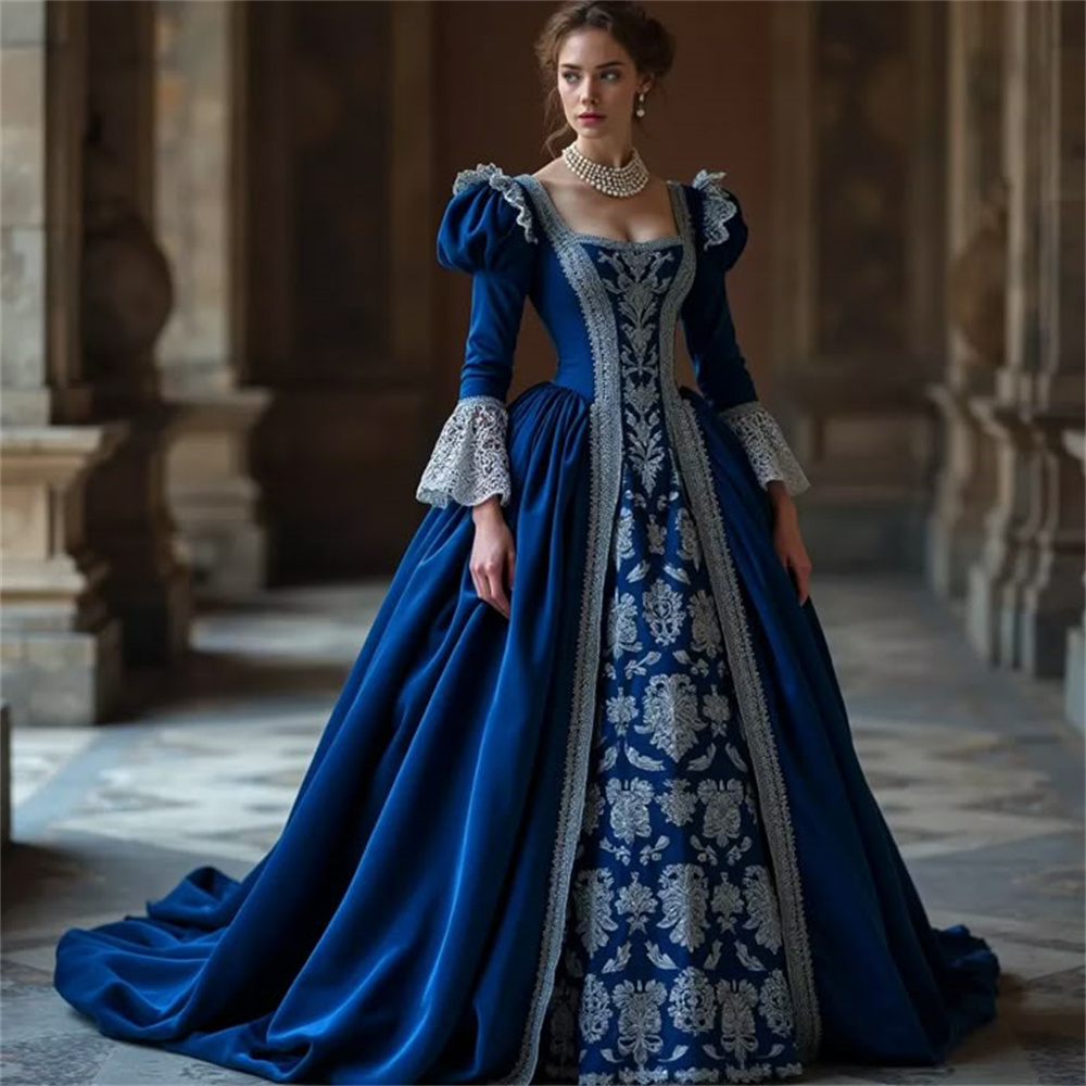 Badminton Victory - Tudor Renaissance Blue Royal Court Queen