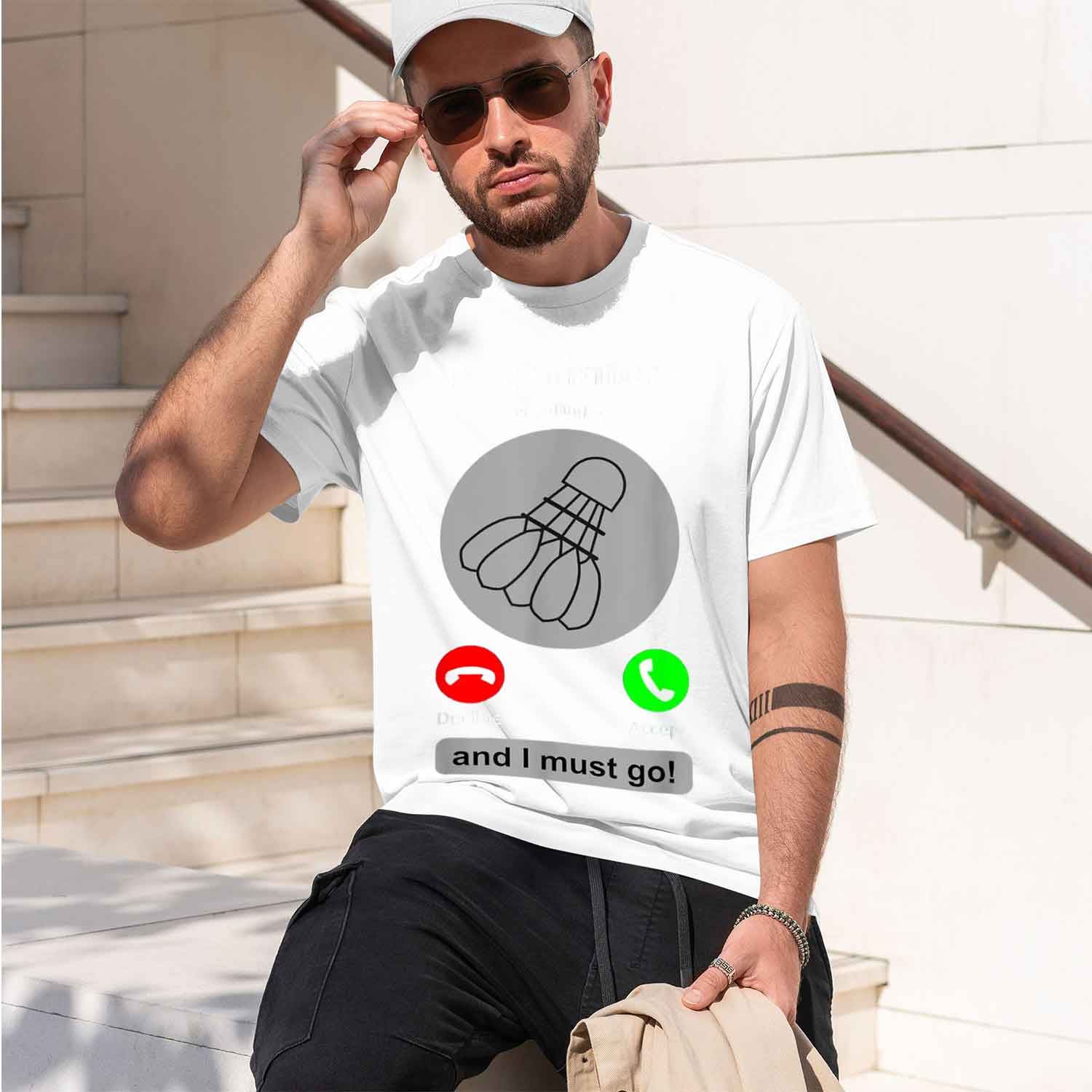 Casual stijl heren T-shirt Bad - Badminton Is Calling recensie en prijs