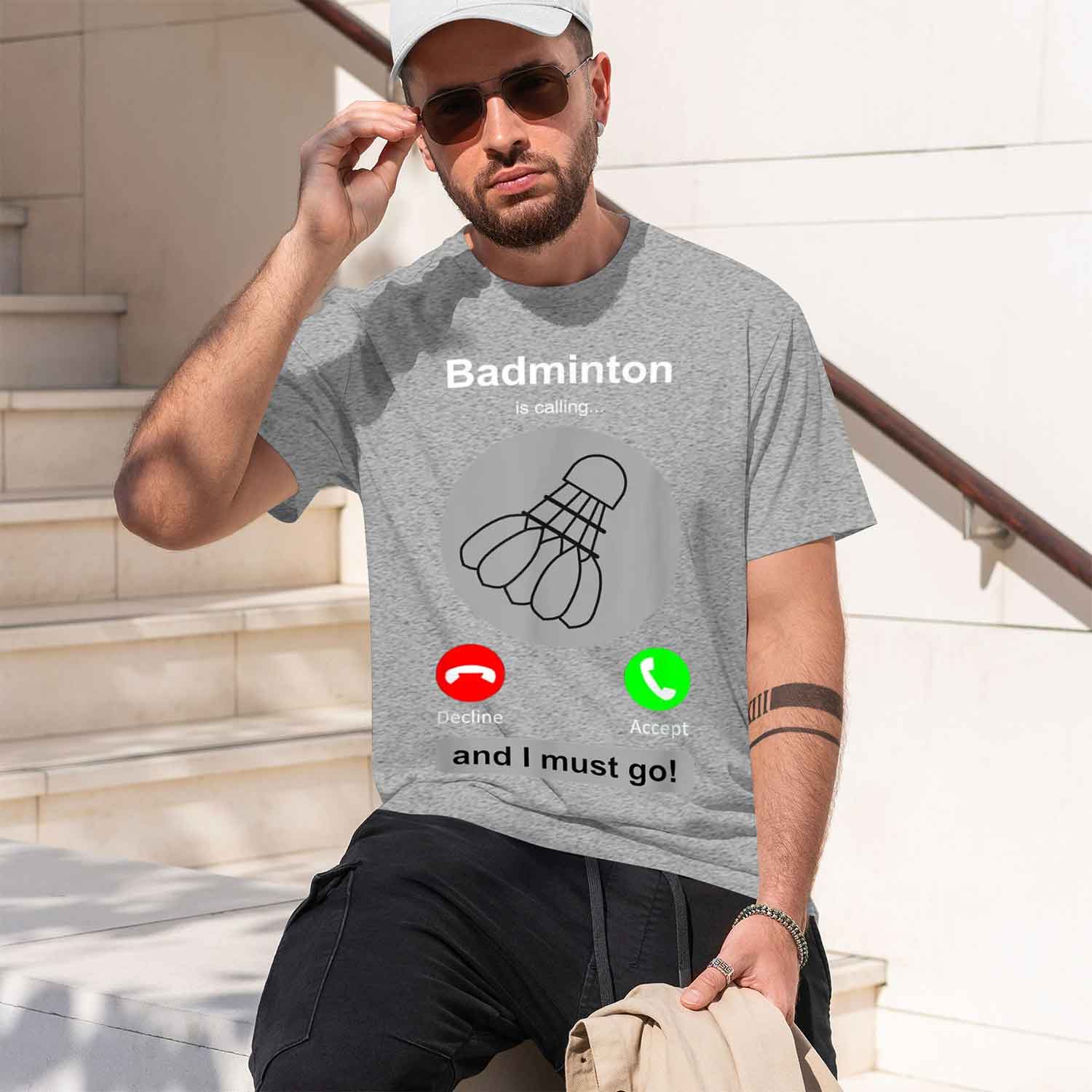 Casual stijl heren T-shirt Bad - Badminton Is Calling recensie en prijs